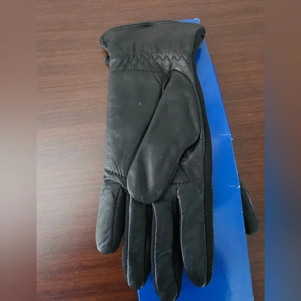New GRANDOE Women's Lined Black Leather Gloves